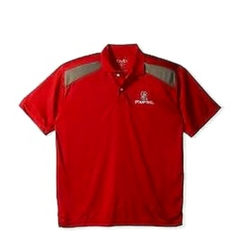 OLD Varsity Brand Mens Pieced Poly Polo, Stanford University, Red, Size Large